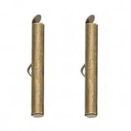 Slide end tubes 40mm - Antique bronze